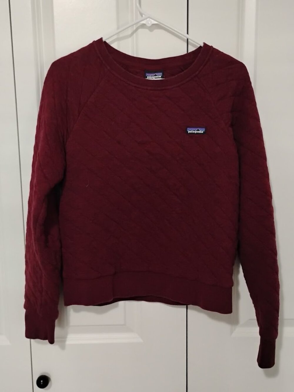 Patagonia Women's Chicory Red Organic Cotton Quilt Crew Neck Sweatshirt Size M